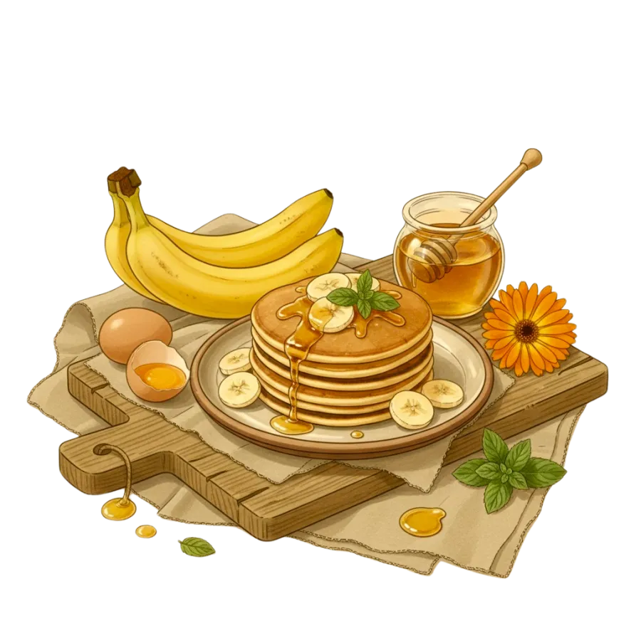 Ilustração: Panqueca de Banana