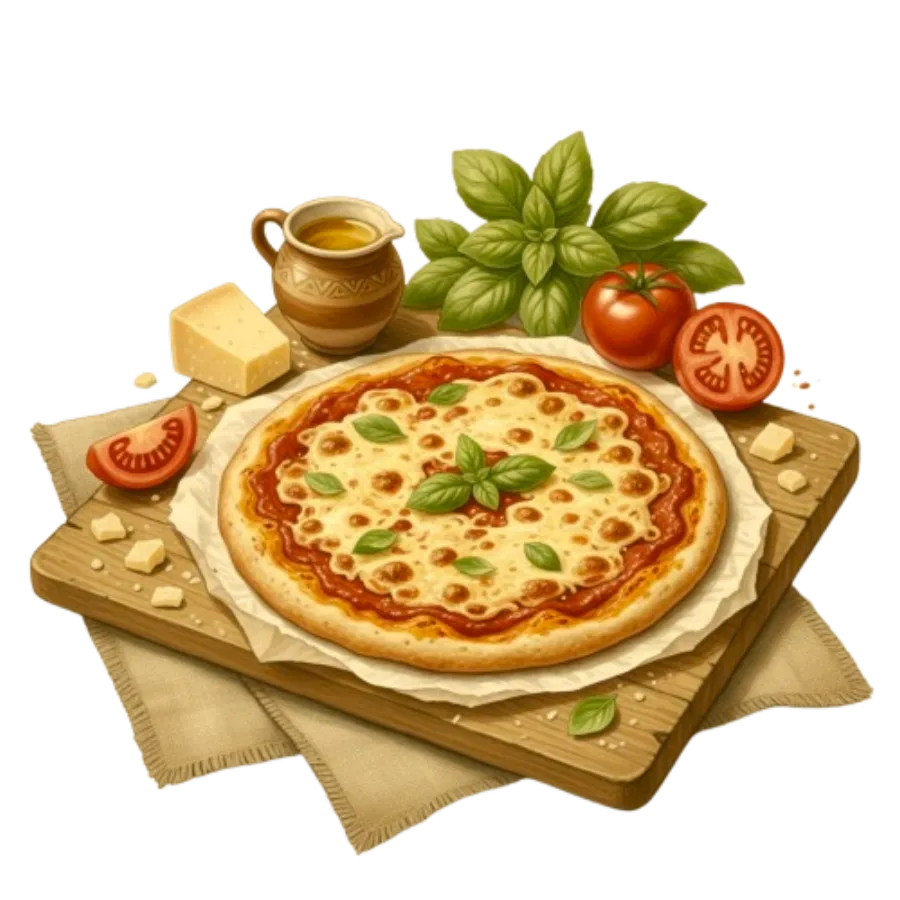 Ilustração: Pizza de massa de frango