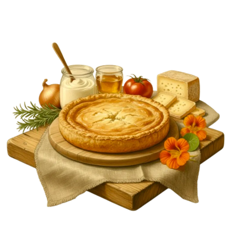 Ilustração: Torta de iogurte com frango